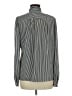T Tahari 100% Polyester Stripes Silver Long Sleeve Blouse Size M - photo 2
