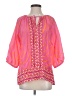 Britt Ryan Pink 3/4 Sleeve Blouse Size S - photo 1