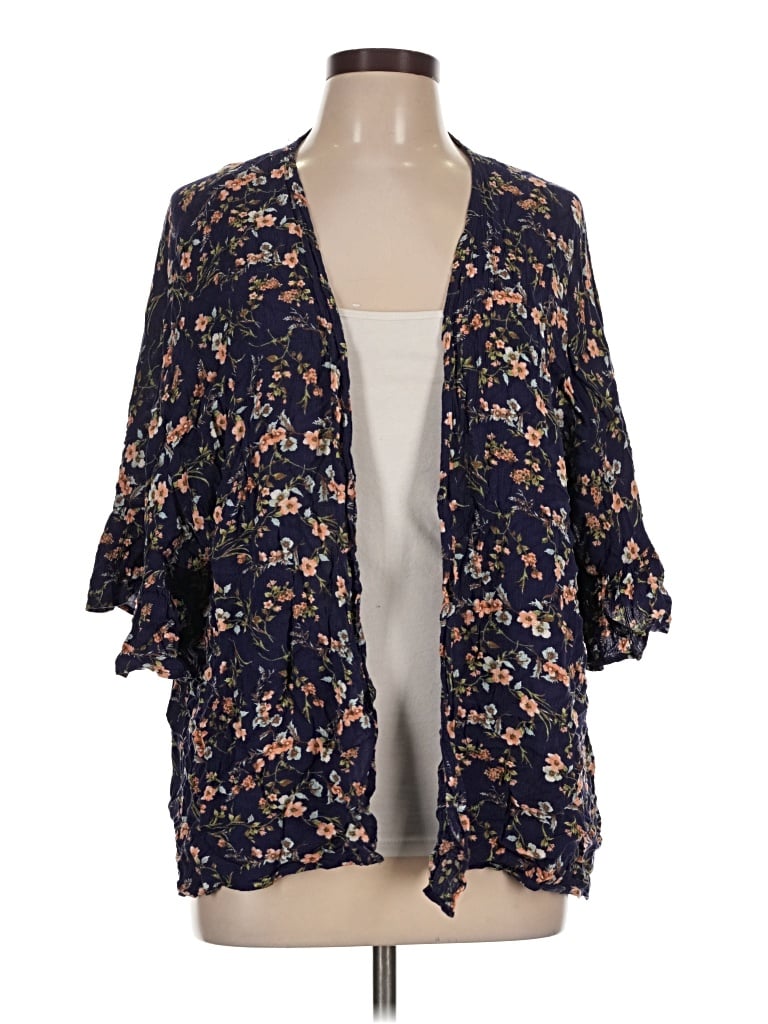 Pre-owned Papaya Kimono In Blue