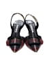 Manolo Blahnik Plaid Black Burgundy Heels Size EU 39 1/2 - photo 2