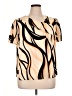 Shein Curve 100% Polyester Tan Short Sleeve Blouse Size 16 Plus (2) - photo 1
