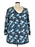 Roaman's 100% Cotton Blue 3/4 Sleeve T-Shirt Size 26 (2X) - photo 1
