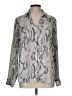 Express 100% Polyester Animal Print Silver Long Sleeve Blouse Size L - photo 1