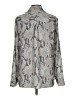 Express 100% Polyester Animal Print Silver Long Sleeve Blouse Size L - photo 2