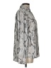 Express 100% Polyester Animal Print Silver Long Sleeve Blouse Size L - photo 4