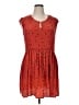 Lands' End Canvas 100% Silk Hearts Red Casual Dress Size 14 - photo 1