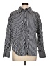 H&M Stripes Black Long Sleeve Button-Down Shirt Size L - photo 1