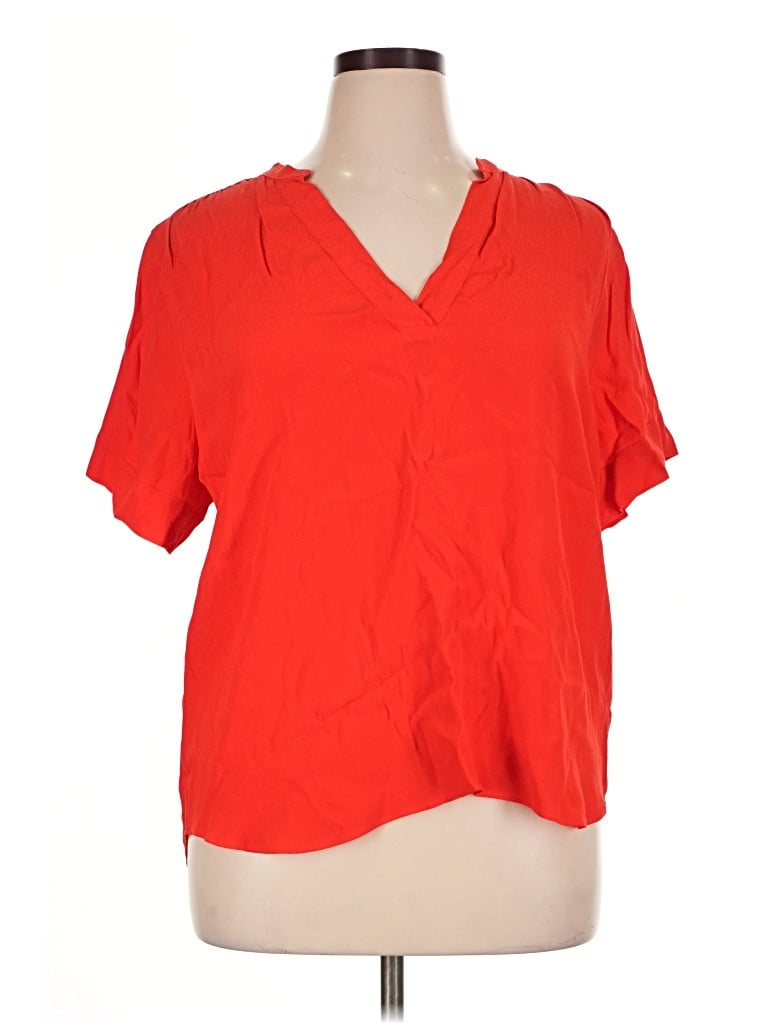 Jcrew Short Sleeve Blouse In Red