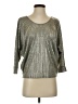 Kim & Cami Metallic Silver 3/4 Sleeve Top Size S - photo 1