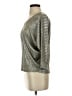 Kim & Cami Metallic Silver 3/4 Sleeve Top Size S - photo 5