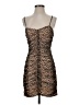 Aqua Animal Print Brown Cocktail Dress Size S - photo 1