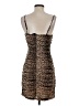 Aqua Animal Print Brown Cocktail Dress Size S - photo 2