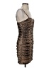Aqua Animal Print Brown Cocktail Dress Size S - photo 4
