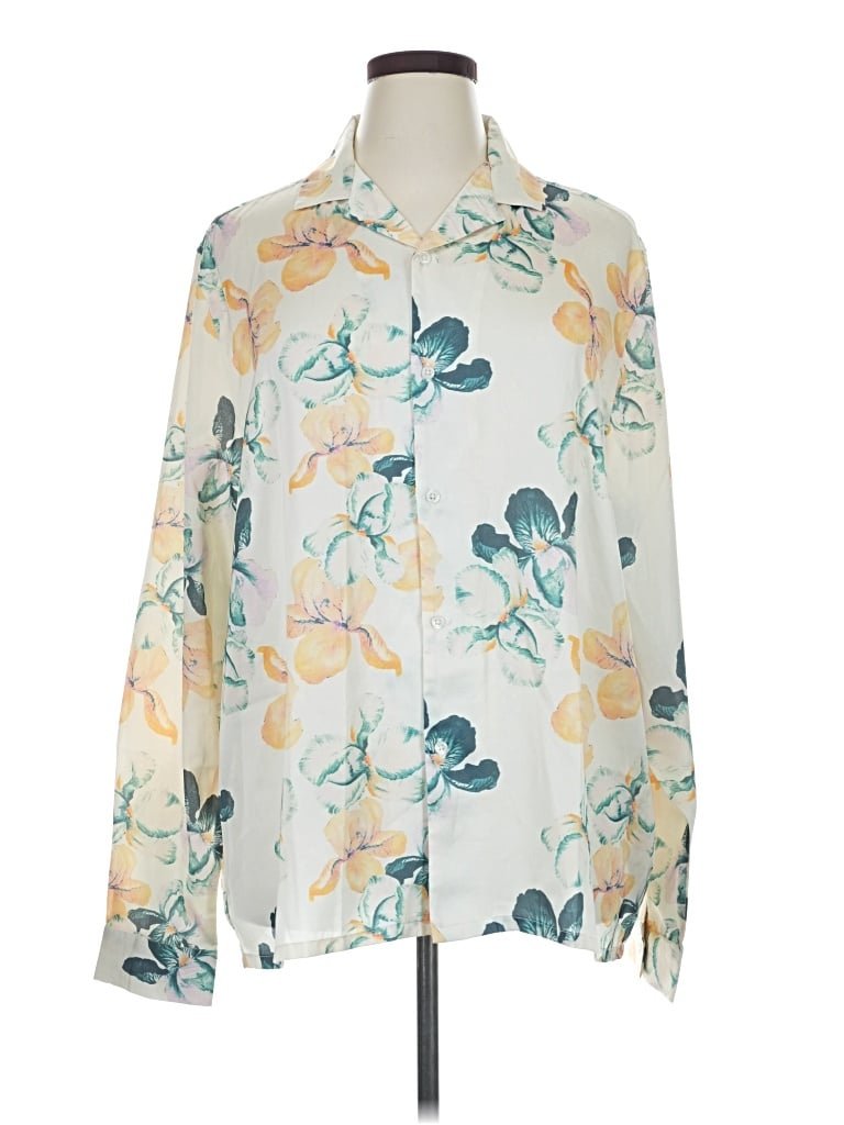 Asos Design Long Sleeve Blouse In Multi