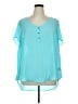 Torrid 100% Polyester Teal Short Sleeve Blouse Size 1X Plus (1) - photo 1