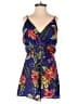 Lush 100% Polyester Tropical Blue Romper Size S - photo 1