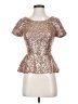 Forever 21 100% Polyester Gold Short Sleeve Top Size S - photo 1