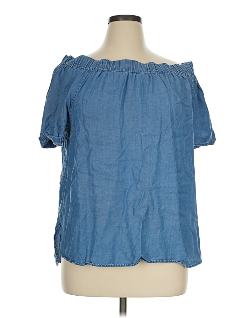 Pre-owned Michael Michael Kors Short Sleeve Blouse In Blue