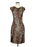 St. John Collection Animal Print Brown Cocktail Dress Size 2 - photo 1