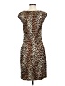 St. John Collection Animal Print Brown Cocktail Dress Size 2 - photo 2