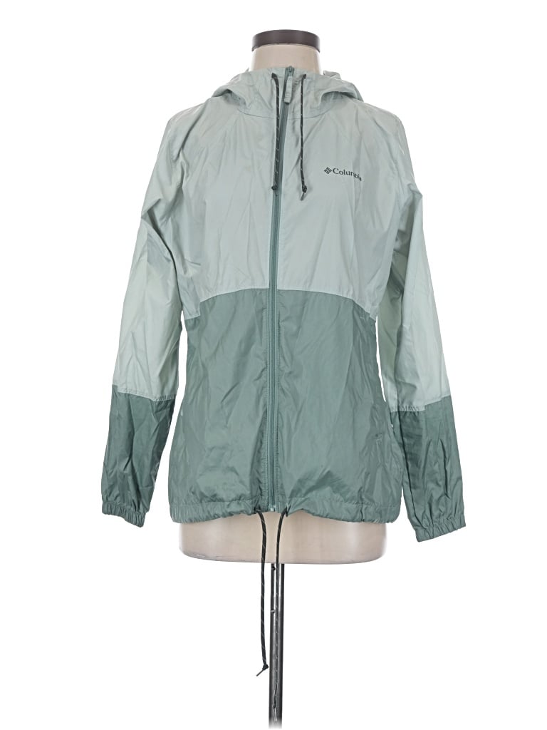 Pre-owned Columbia Windbreaker Jacket In Green