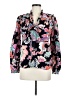 Banjanan Floral Multi Color Black Long Sleeve Polo Size M - photo 1