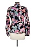 Banjanan Floral Multi Color Black Long Sleeve Polo Size M - photo 2
