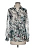 Bellatrix 100% Polyester Print Silver Long Sleeve Blouse Size XS - photo 1