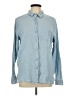 Anne Klein 100% Cotton Checkered-gingham Blue Long Sleeve Button-Down Shirt Size L - photo 1