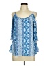 Pink Rose 100% Polyester Blue 3/4 Sleeve Blouse Size M - photo 1