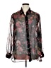 Notations 100% Polyester Floral Black Long Sleeve Blouse Size 1X - photo 1