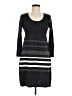 Studio One 100% Acrylic Stripes Gray Casual Dress Size M - photo 1
