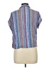 Keep In Touch 100% Rayon Stripes Blue Short Sleeve Blouse Size L - photo 2