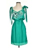 Judith March 100% Polyester Tropical Teal Cocktail Dress Size S - photo 1