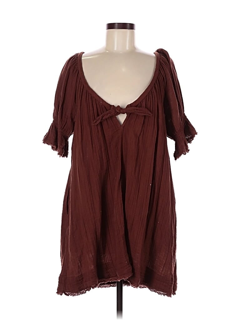 Pre-owned Free People Casual Dress In Burgundy