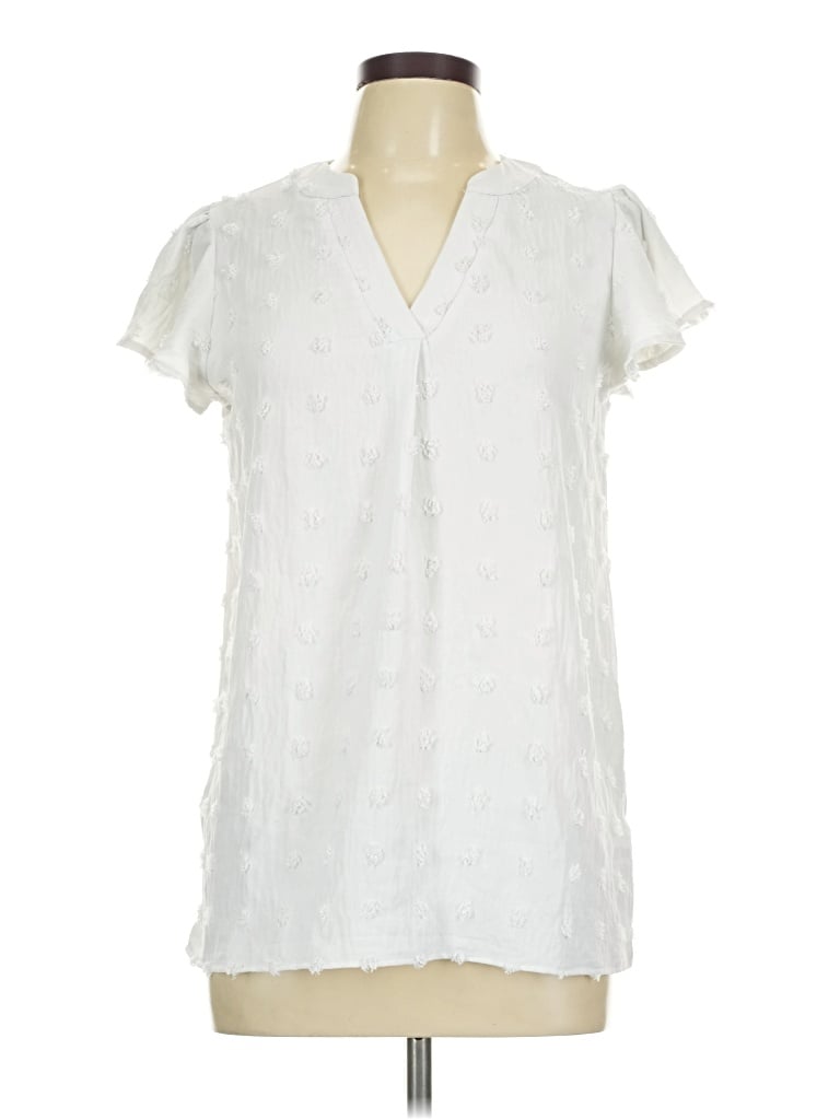 Pre-owned Fantaslook Short Sleeve Blouse In Ivory