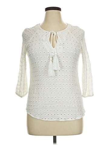 Lavender Brown 3/4 Sleeve Blouse (view 1)