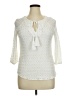 Lavender Brown 100% Rayon Ivory 3/4 Sleeve Blouse Size XL - photo 1