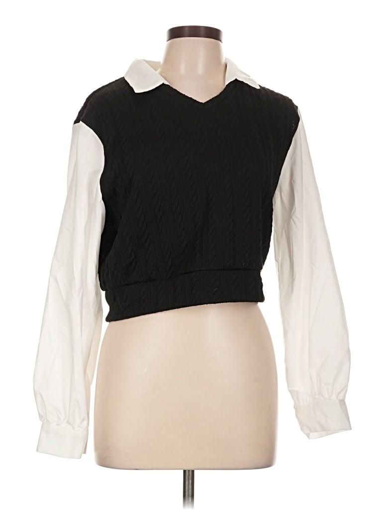 Pre-owned Shein Sweater Vest In Black