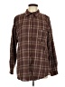 Shein 100% Polyester Plaid Brown Long Sleeve Blouse Size L - photo 1