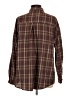 Shein 100% Polyester Plaid Brown Long Sleeve Blouse Size L - photo 2