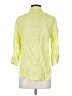 Chico's 100% Linen Polka Dots Green 3/4 Sleeve Button-Down Shirt Size S - photo 2