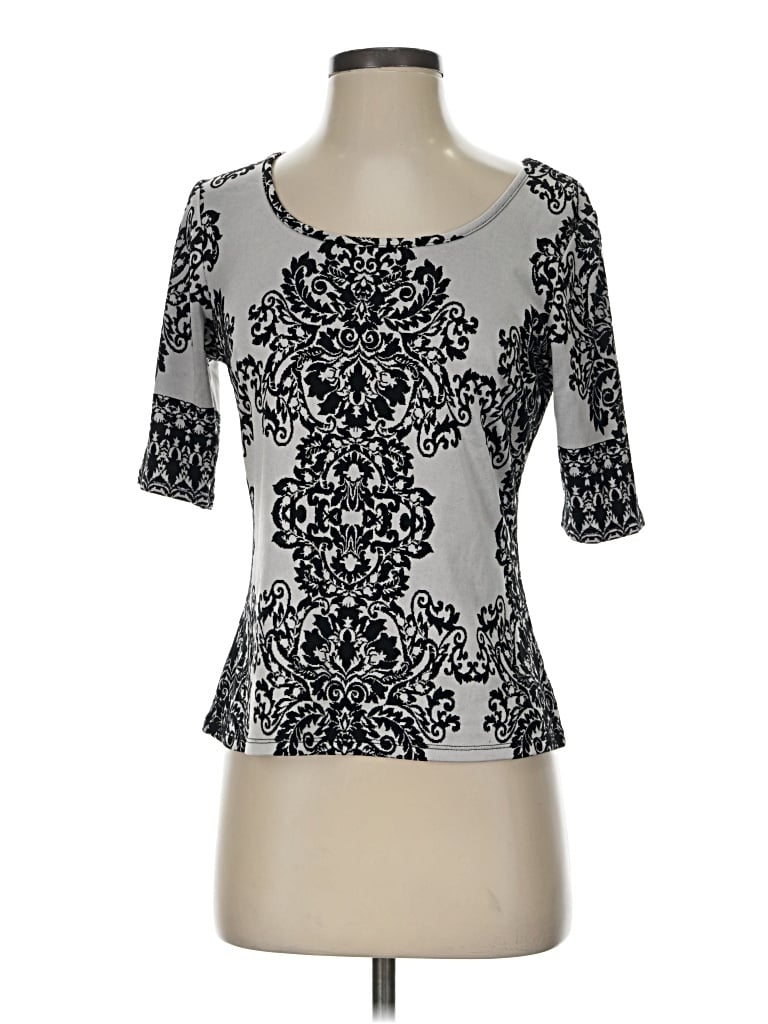 Pre-owned Cato 3/4 Sleeve T-shirt In Silver
