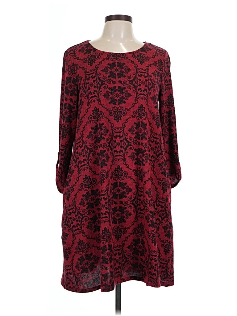 Pre-owned Apt. 9 Casual Dress In Burgundy