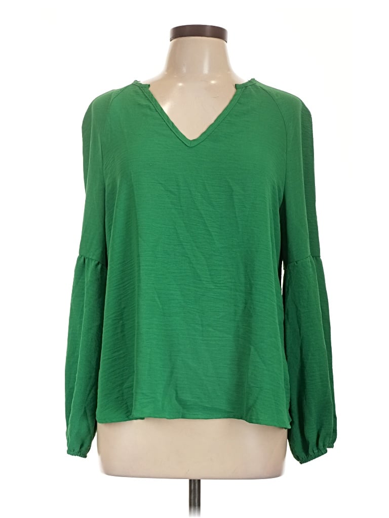 Pre-owned Unbranded Long Sleeve Blouse In Green