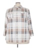 New York Laundry Plaid Ivory 3/4 Sleeve Blouse Size 3X - photo 1