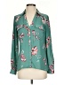 Candie's Floral Teal Long Sleeve Blouse Size S - photo 1