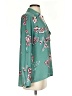 Candie's Floral Teal Long Sleeve Blouse Size S - photo 4