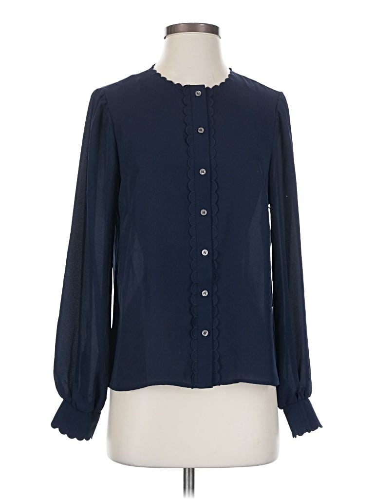 Cece Long Sleeve Blouse In Blue