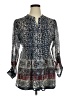 One World Paisley Blue Long Sleeve Blouse Size XL - photo 1